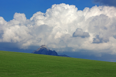 Blick von Hopferau zum Säuling, Füssen, Allgäu, Schwaben, Bayern, Deutschland